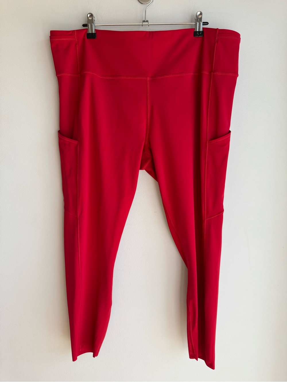 Lululemon Fast & Free 7/8 Tight II 25" Womens 18 Red Nulux POCKETS! Gym W5BXQS